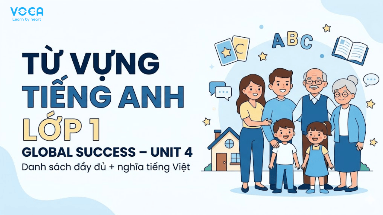 Từ vựng tiếng Anh lớp 1 Global Success Unit 4 | Danh sách đầy đủ + nghĩa tiếng Việt